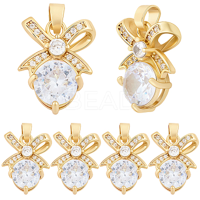 8Pcs Brass Micro Pave Cubic Zirconia Pendants FIND-BBC0004-28B-01-1