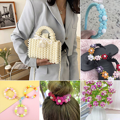 130Pcs 13 Colors ABS Plastic Round Beads KY-TA0001-32-1