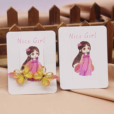 Rectangle Paper Hair Clip Display Cards CDIS-C004-03B-1
