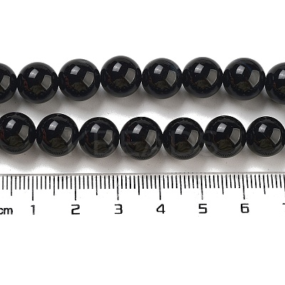Natural Black Onyx Round Bead Strands X-G-R198-10mm-1