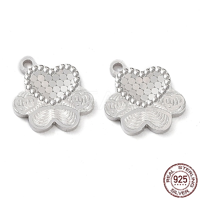 Rhodium Plated 925 Sterling Silver Charms STER-C003-03P-1