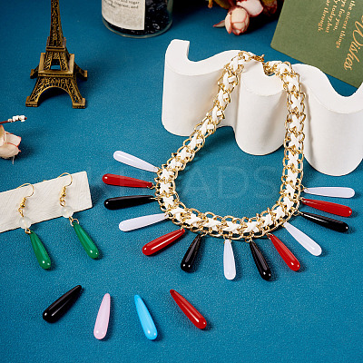 70Pcs 7 Colors Acrylic Pendants MACR-TA0001-79-1