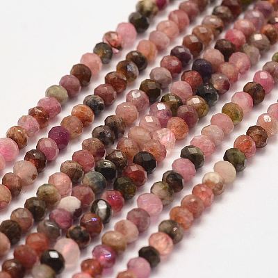 Natural Multicolor Tourmaline Bead Strands G-P279-77-3mm-1