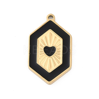 304 Stainless Steel Enamel Pendants STAS-I325-051G-1