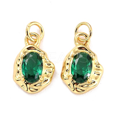 Brass Micro Pave Cubic Zirconia Pendant ZIRC-P089-19G-G-1