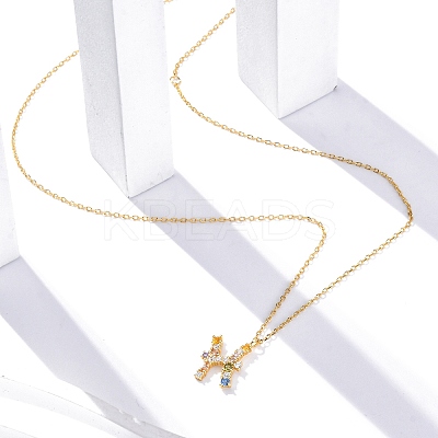 925 Sterling Silver Colorful Cubic Zirconia Constellation Pendant Cable Chain Necklaces for Women STER-R009-01G-05-1