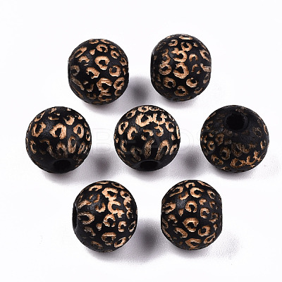 Painted Natural Wood Beads WOOD-T021-53A-M-1