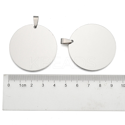 Non-Tarnish 201 Stainless Steel Flat Round Mirror Polished Finish Stamping Blank Tag Pendants LS-STAS-S030-10-1