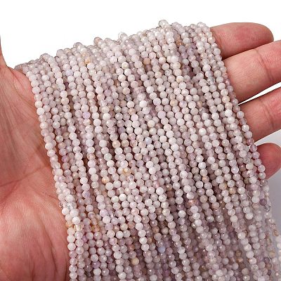 Faceted Natural Lilac Jade Beads Strands G-RM241221-B1-1