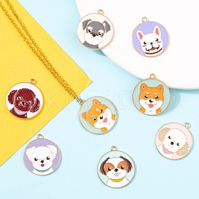16Pcs 8 Style Eco-Friendly Alloy Enamel Pendants ENAM-FS0001-15-1