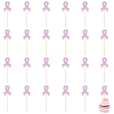 12 Bags October Breast Cancer Pink Awareness Ribbon Paper Glitter Powder Cake Inserts DIY-CA0007-71-1