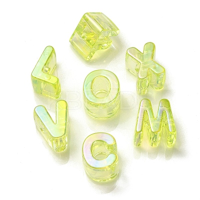 UV Plating Rainbow Iridescent Acrylic Beads OACR-C012-02B-1-1