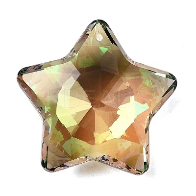 Electroplated Glass Pendants X-GLAA-G122-05A-1