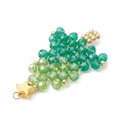 Handmade Glass Seed Beaded Pendants PALLOY-MZ00796-1