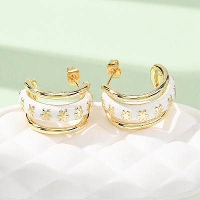 Rack Plating Brass Enamel Stud Earrings KK-CBAB1AF-38A-G-1