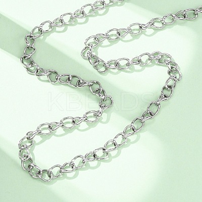 6MM 304 Stainless Steel Cuban Link Chain Necklaces for Women NJEW-B145-01P-1
