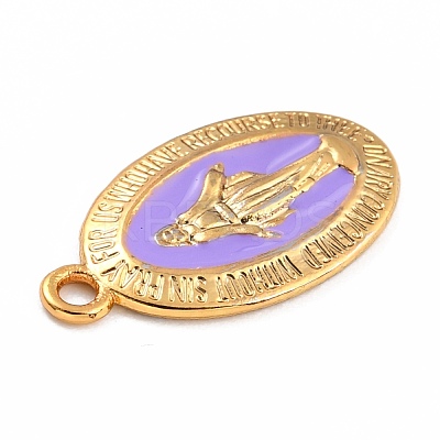 Golden Alloy Enamel Pendants KK-P197-16G-1