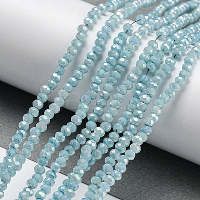Opaque Baking Paint Glass Beads Strands DGLA-F002-03C-1