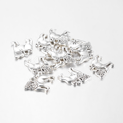 Tibetan Style Alloy Puppy Pendants X-TIBEP-A100654-S-FF-1