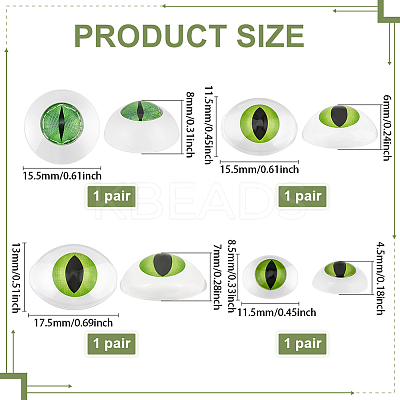 4 Pair 4 Colors Acrylic Craft Doll Eye DIY-PH0031-73-1