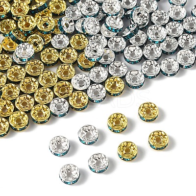 120Pcs 2 Colors Brass Rhinestone Spacer Beads RB-FS0001-05B-1