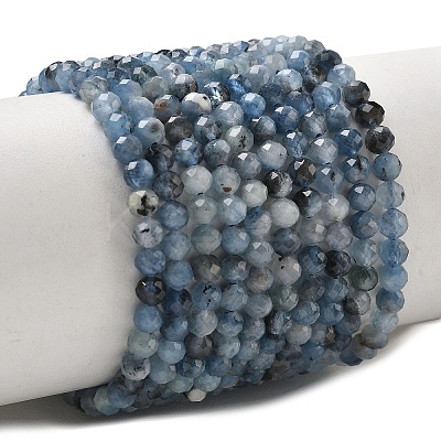 Natural Devil Blue Aquamarine Beads Strands G-P629-A02-03-1