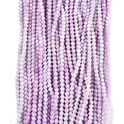 Anti-Tarnish Electroplate Bicone Glass Beads Strands X-EGLA-T021-4mm-16-01-1