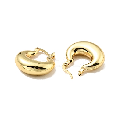Rack Plating Brass Chunky Hoop Earrings for Women EJEW-G288-35D-G-1