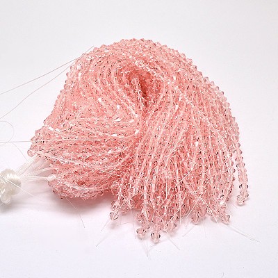 Imitate Austrian Crystal Bicone Glass Beads Strands GLAA-F029-4x4mm-15-1
