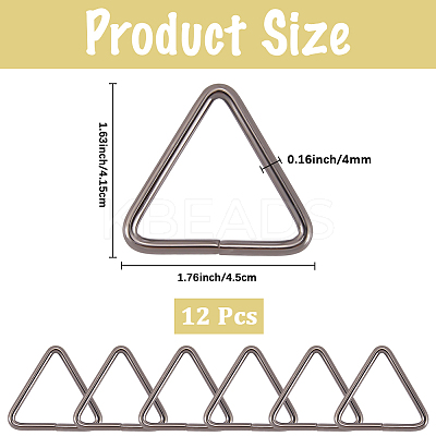12Pcs Triangle Iron Linking Rings IFIN-CP0002-96B-1