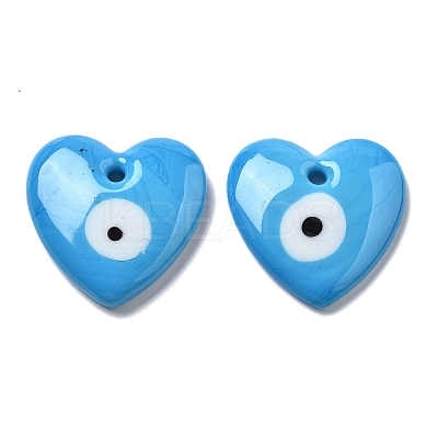 Handmade Evil Eye Lampwork Pendants LAMP-F035-11E-1