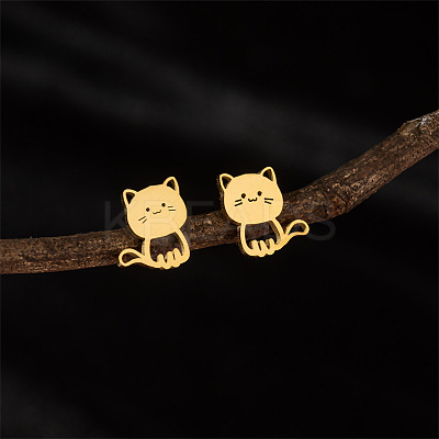 304 Stainless Steel Stud Earrings WG96B92-01-1