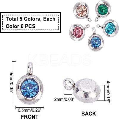 Rhinestone Charms STAS-UN0014-10G-1