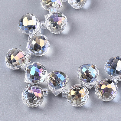 Transparent Glass Beads Strands GLAA-T006-14F-1