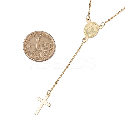 304 Stainless Steel Virgin Rosary Bead Necklaces NJEW-JN05107-1