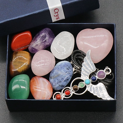 Valentine's Day Theme Chakra Gemstone Ornaments Set VALE-PW0003-03-1