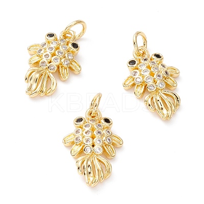 Brass Micro Pave Clear Cubic Zirconia Pendants ZIRC-M118-06G-RS-1