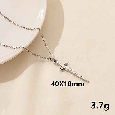 Vintage Stainless Steel Sword Pendant Necklaces for Women QX2053-11-1