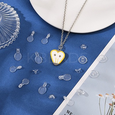 230Pcs 4 Styles Transparent ABS Plastic Pendant Blanks FIND-YW0007-54-1