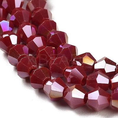 Opaque Solid Color Electroplate Glass Beads Strands X1-GLAA-F029-P4mm-A01-1