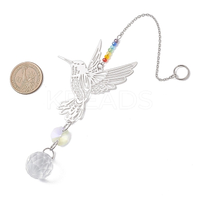 4Pcs Glass Teardrop Hanging Suncatchers HJEW-JM04654-1