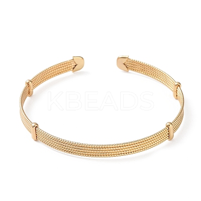 Brass Open Cuff Bangles BJEW-A144-01B-1