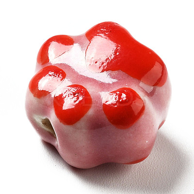 Handmade Printed Porcelain Beads PORC-F005-02D-1