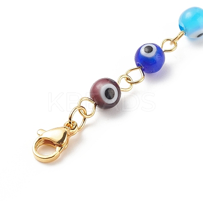7 Chakra Handmade Lampwork Evil Eye Beaded Pendant Decorations HJEW-JM00793-1