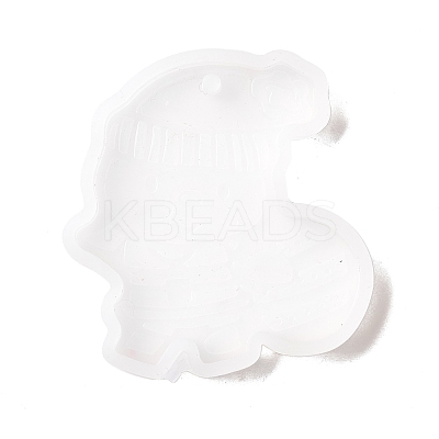 Christmas Theme DIY Santa Claus Pendant Silicone Statue Molds DIY-K054-14-1