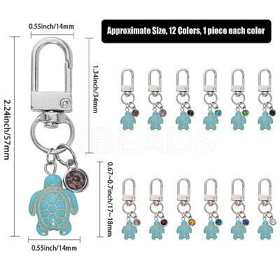 Sea Turtle Synthetic Turquoise Pendant Decorations HJEW-AB00128-1