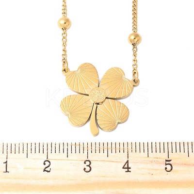 304 Stainless Steel Clover Pendant Necklaces NJEW-V001-09G-1