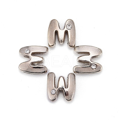 Letter Slider Beads for Watch Band Bracelet Making X-ALRI-O012-M-NR-1