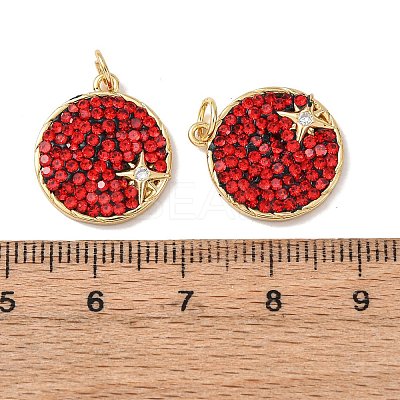 Brass Micro Pave Cubic Zirconia Pendants KK-C143-47G-02-1