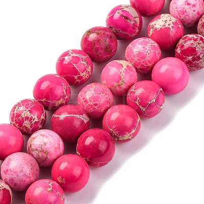 Dyed Natural Regalite/Imperial Jasper/Sea Sediment Jasper Beads Strands G-B124-C03-02-1